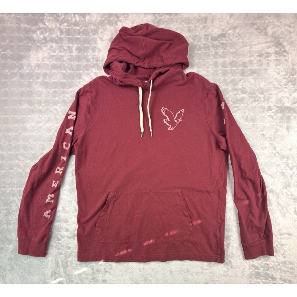 American Eagle Outfitters Super Soft Pullover Hoodie Standard Fit Burgundy S